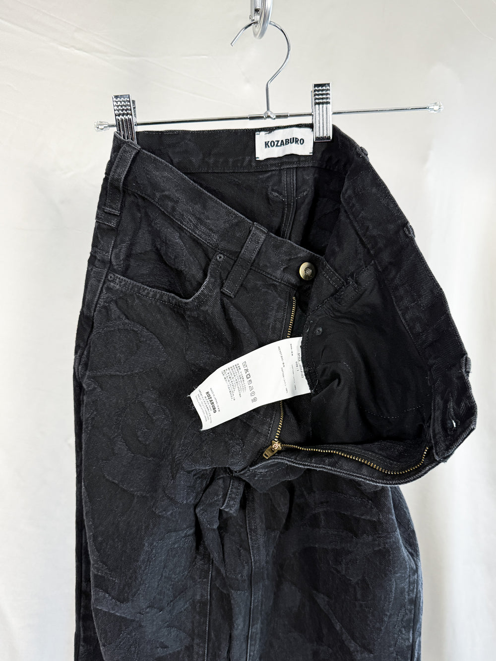 Kozaburo FW25 Dapper Jeans Black Calligracamo