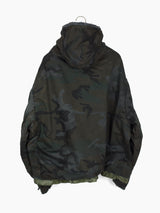Les Six AW23 Overdyed Padded Camo Hoodie