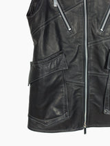 Sulvam SS24 Horse Leather Zip Vest