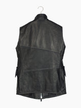 Sulvam SS24 Horse Leather Zip Vest