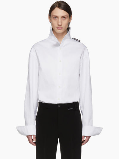 Balenciaga SS19 Logo Tab Pulled Shirt