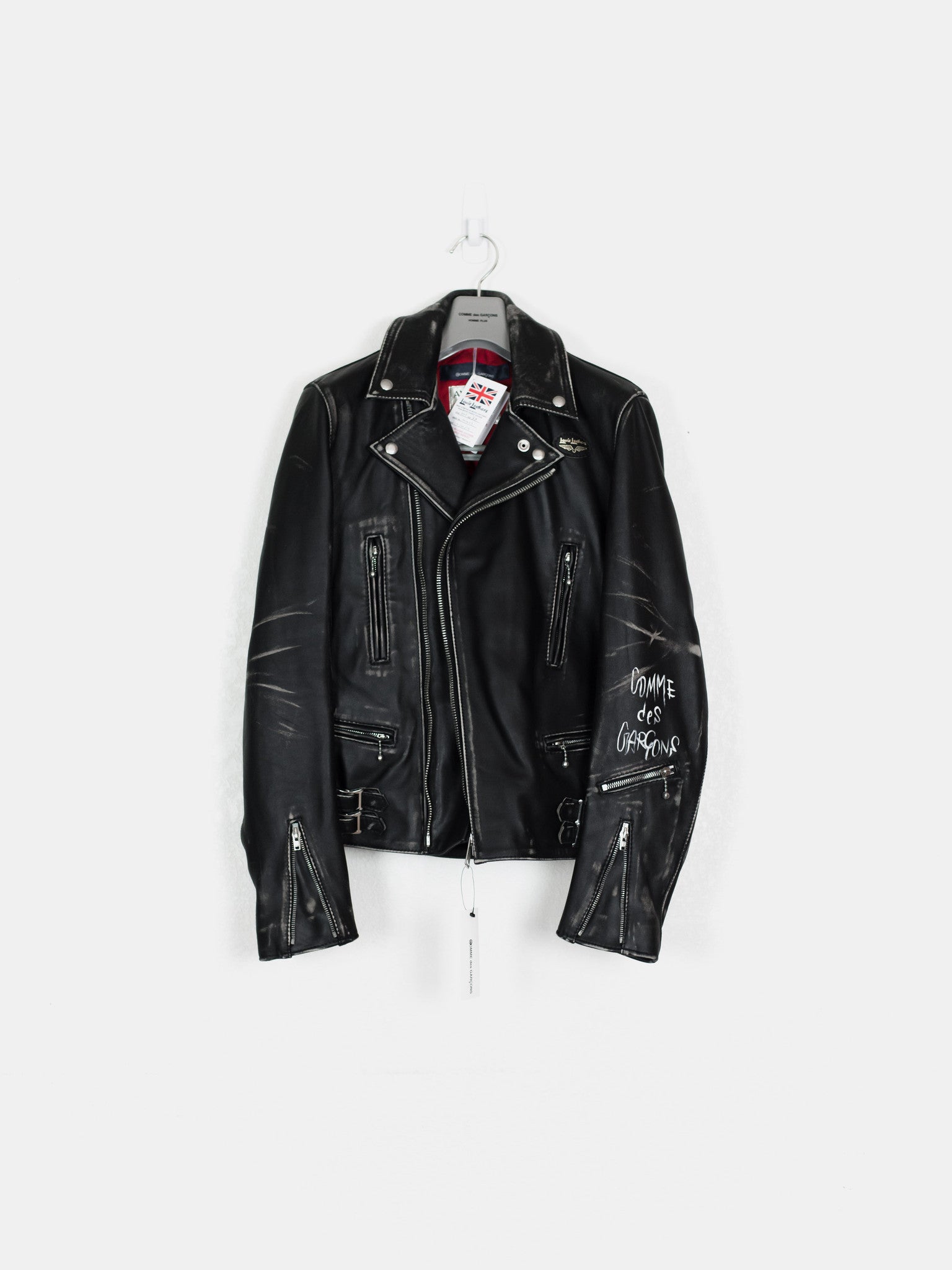 COMME des GARCONS Lewis Leathers Leather Jacket Black 36