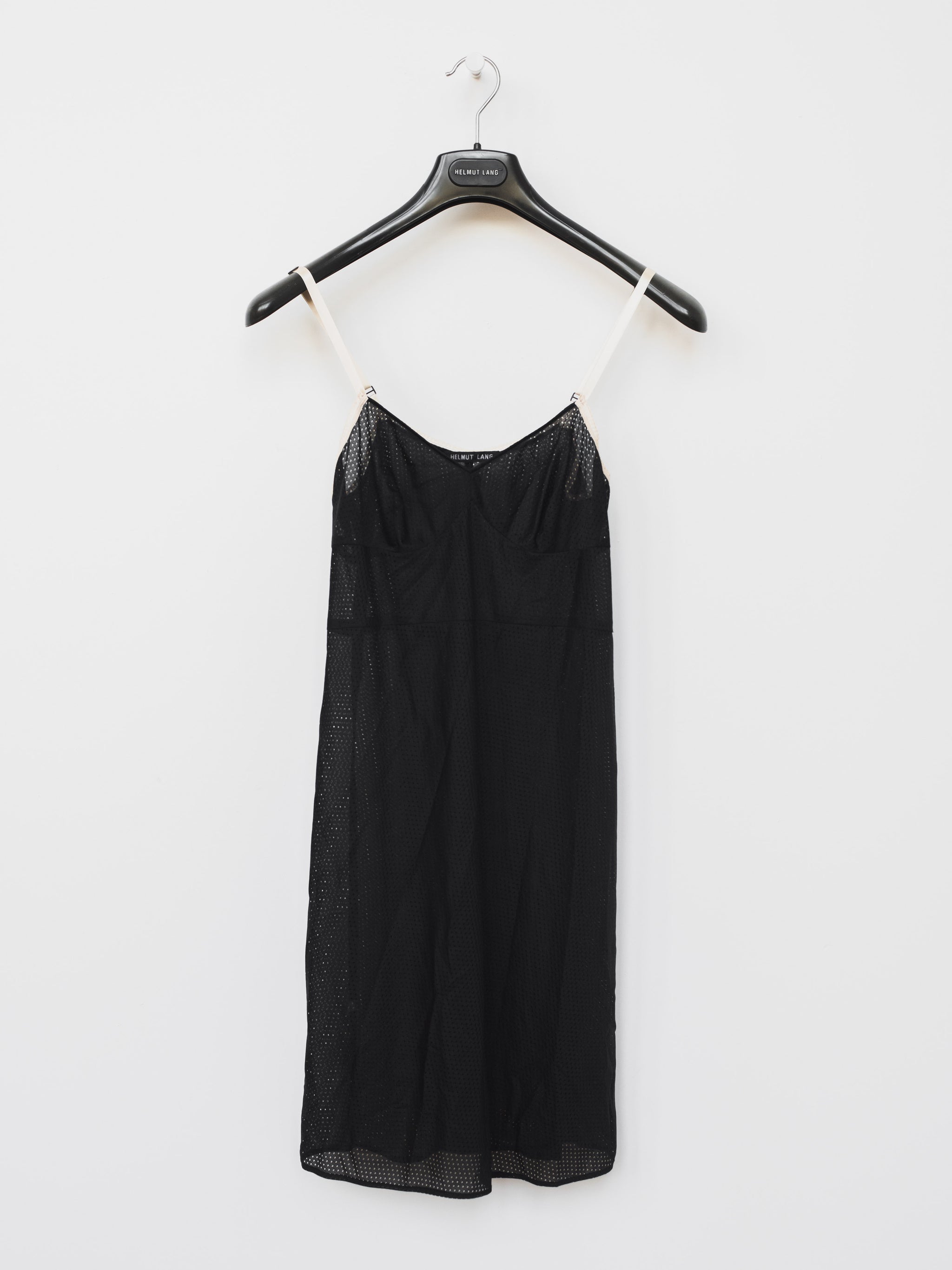 helmut lang lace slip dress HELMUT LANG Size M Pink Black Lace Viscose Slip Dress Top