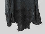Blackmeans Cutout Shoulder Mesh Knit Sweater