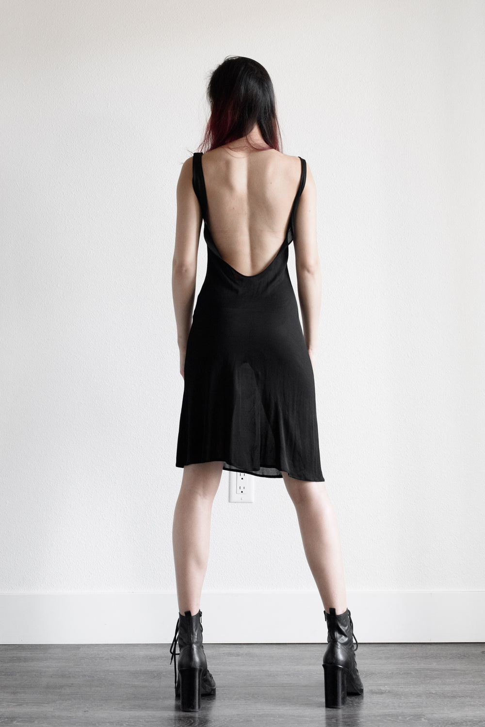 Yohji Yamamoto Semi Sheer Backless Dress