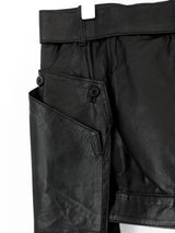 Ann Demeulemeester SS04 Kangaroo Leather Paneled Garter Skirt