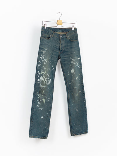 HELMUT LANG 1998 PAINTER JEAN 期間限定 Helmut Lang 1998 Vintage Sanded Broken Denim Painter Jeans – ENDYMA