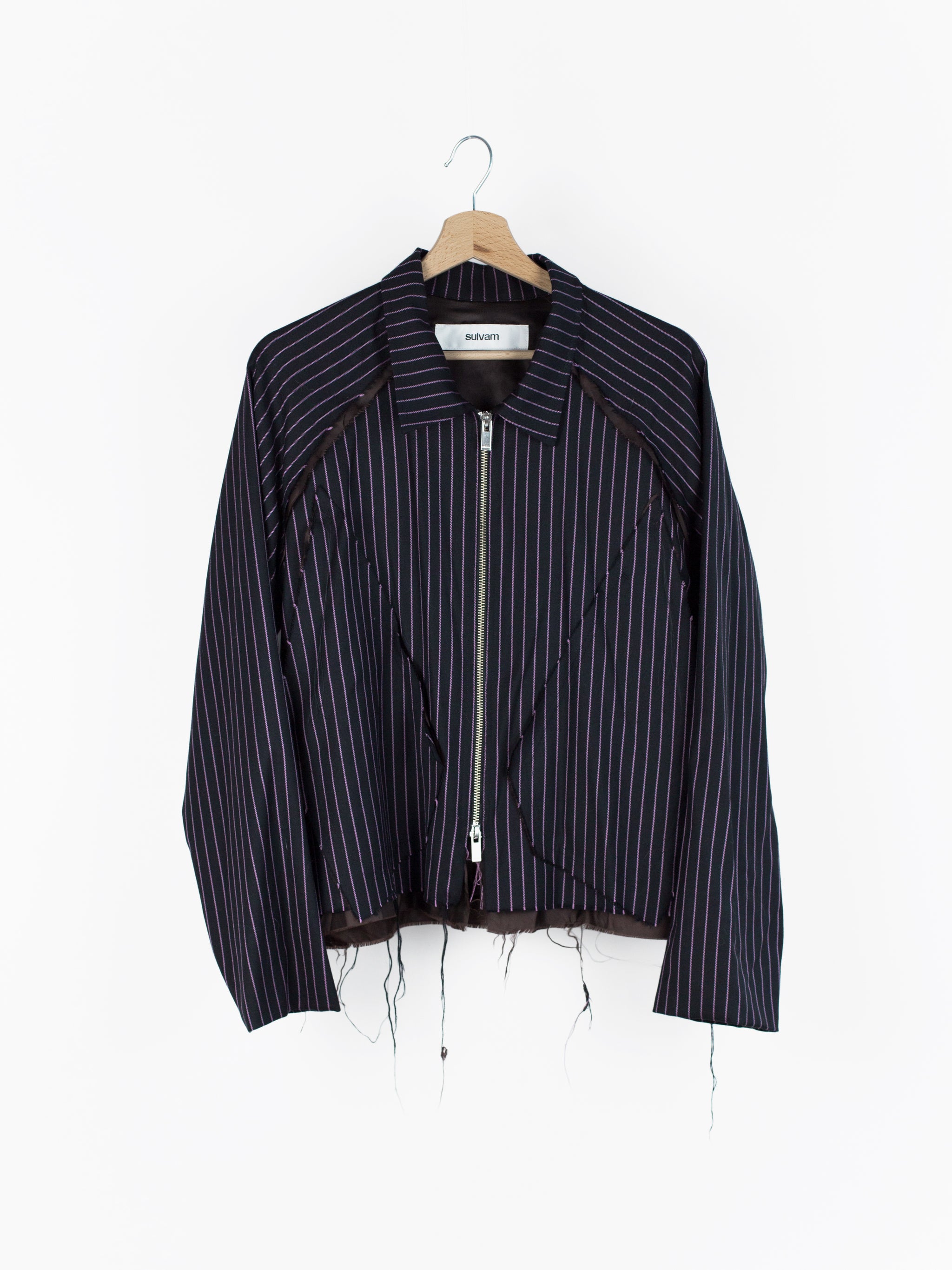 Sulvam AW18 Stripe Gabardine Swing Jacket – HUIBEN