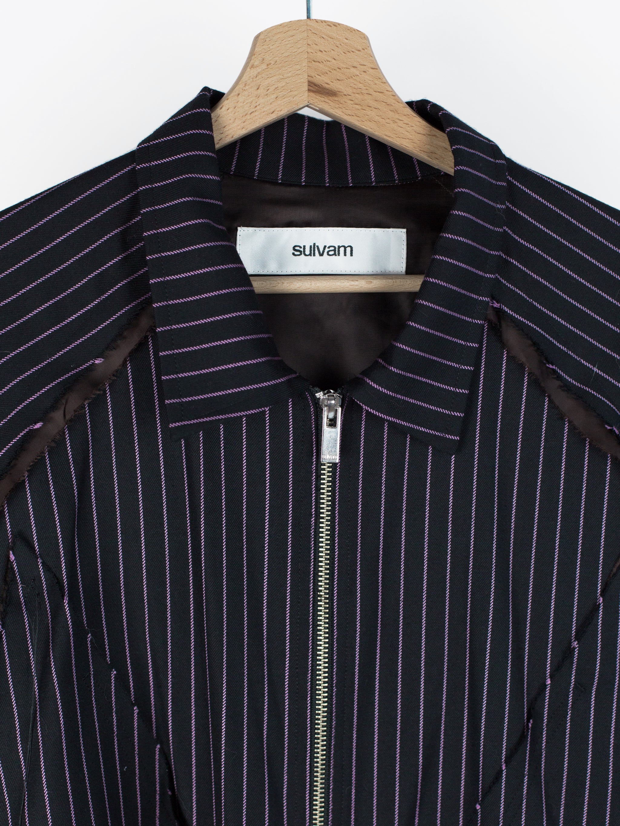 Sulvam AW18 Stripe Gabardine Swing Jacket – HUIBEN