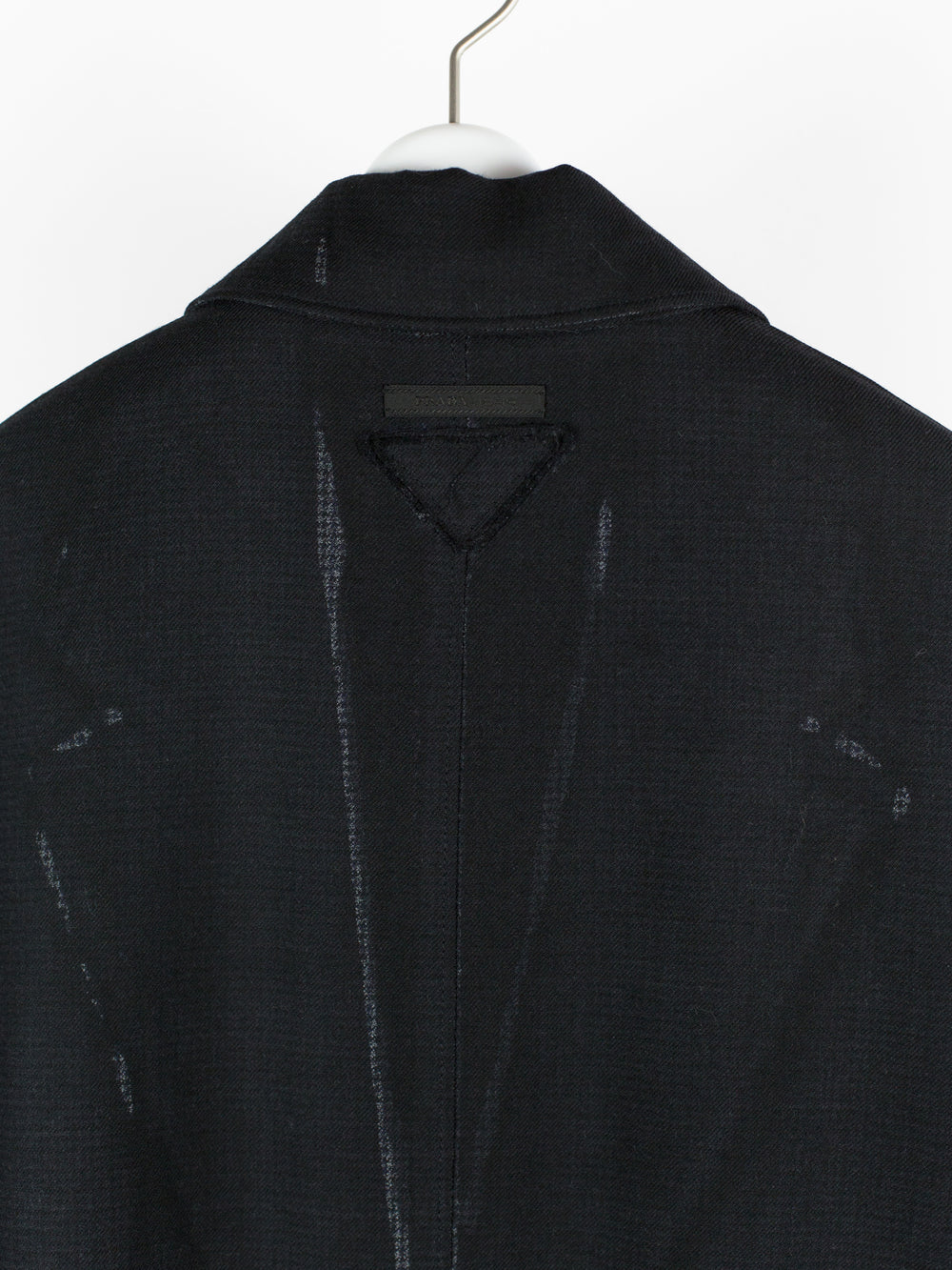 Prada AW18 Overprint Wool Houndstooth Overcoat