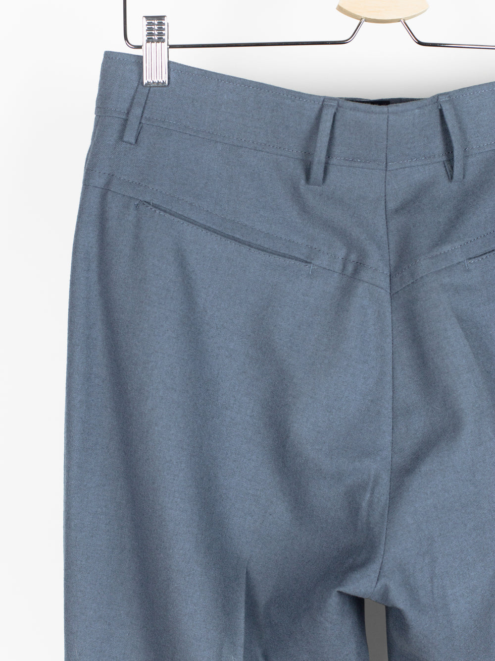 Miu Miu Men's Grey-Blue Flared Wool Trousers