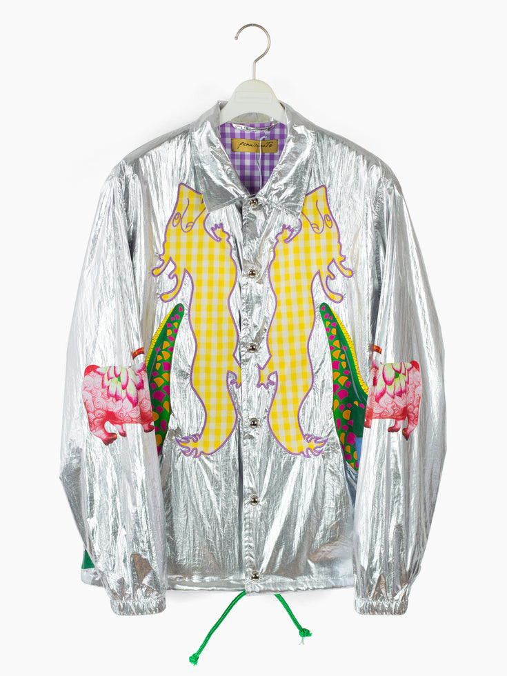 Penultimate SS22 Silver Adorned Coach's Jacket