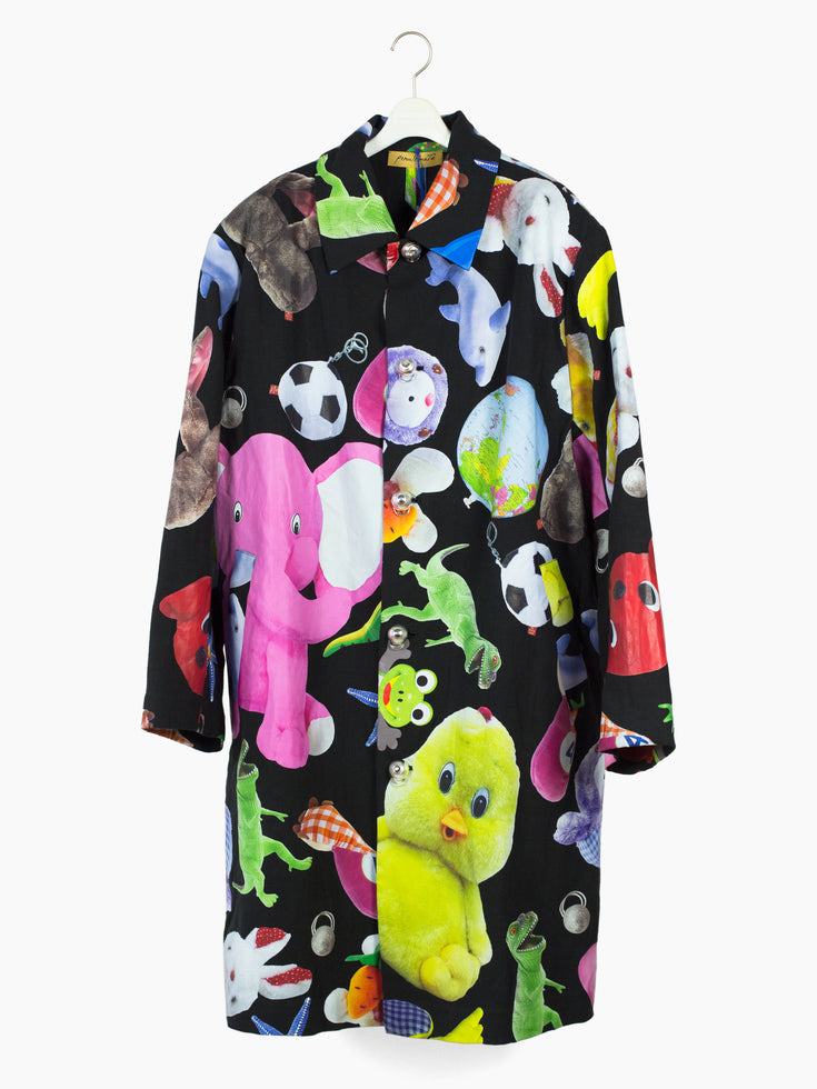 Penultimate SS22 Allover Vinyl Print Linen Coat