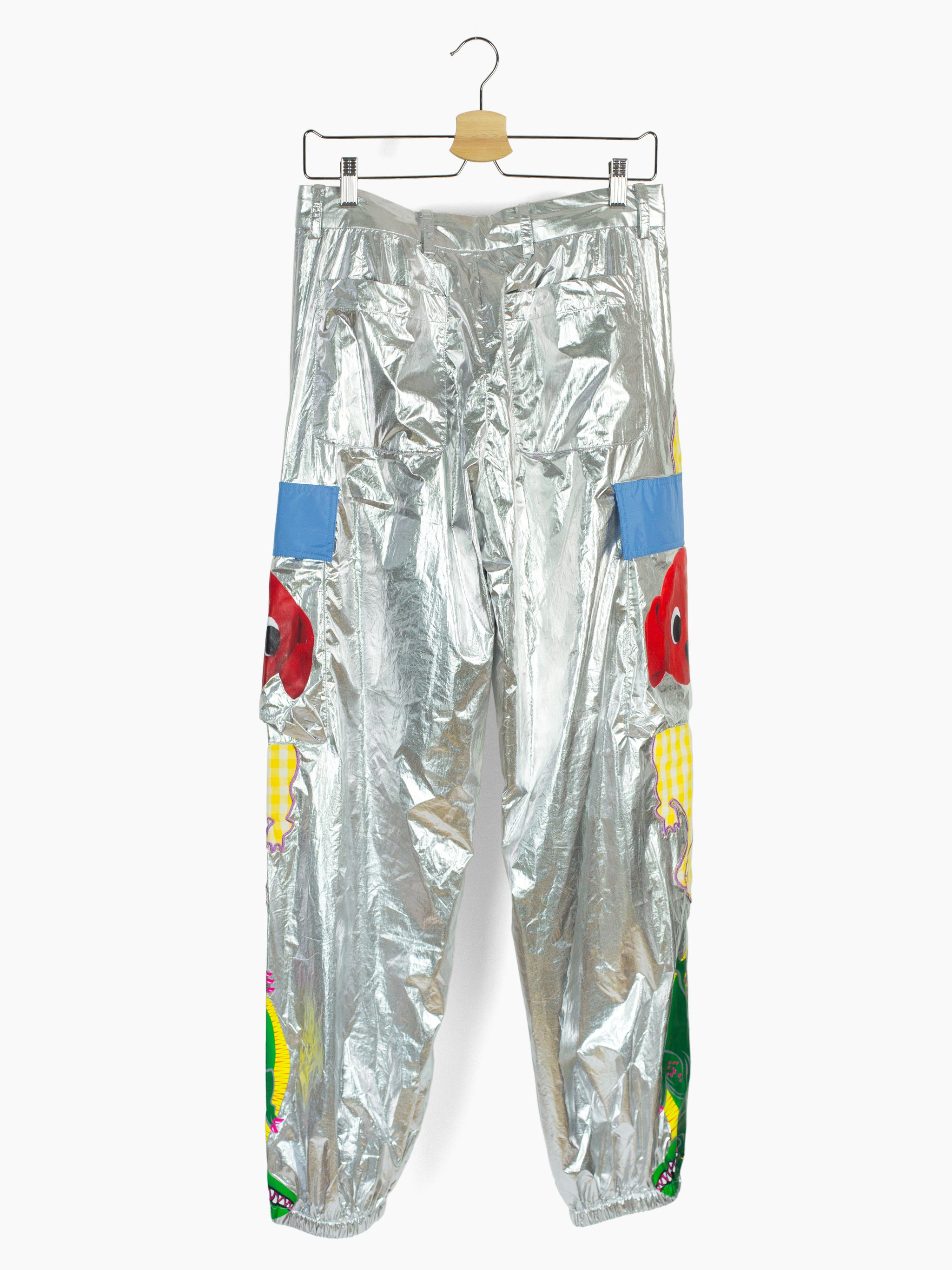 Materiel Space Metallic Coated Crepe Straight-leg Pants In Silver | ModeSens