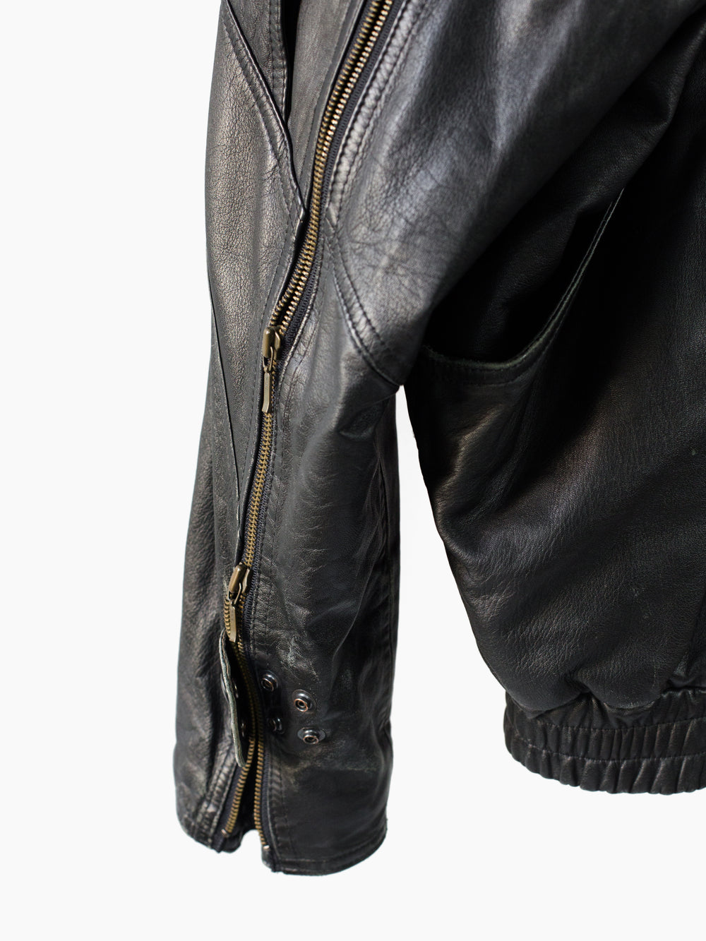 Arrston Volaju by Kohshin Satoh 80s Shoulder Strap Armzip Leather Jacket