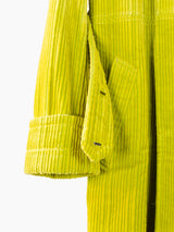 Masaki Matsushima 90s Chartreuse Corduroy Maxi Coat