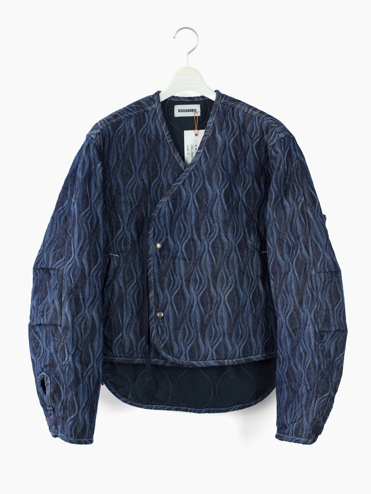 Kozaburo SS22 Laser-Etched Denim Kimono Liner