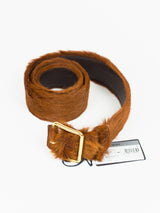 Prada AW17 Fur Belt, Cognac, W30