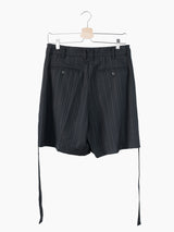 Soshiotsuki SS22 Stripe Wool Side Strap Shorts
