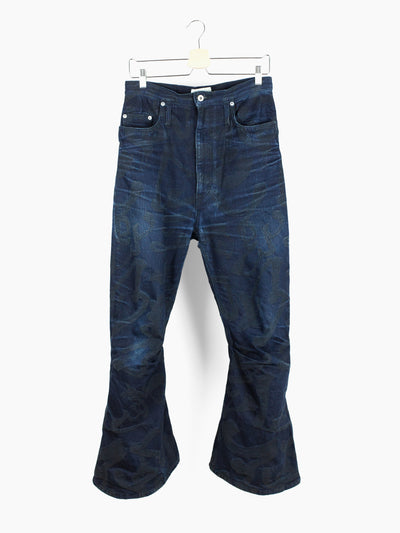 Kozaburo SS19 Calligracamo Short 3D Bootcut Jeans