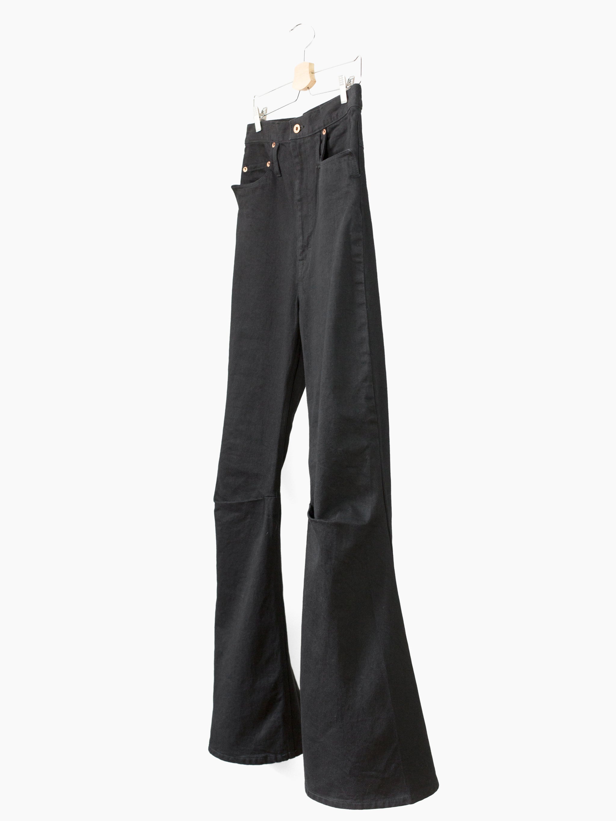 Kozaburo AW20 Black Long 3D Bootcut Jeans – HUIBEN
