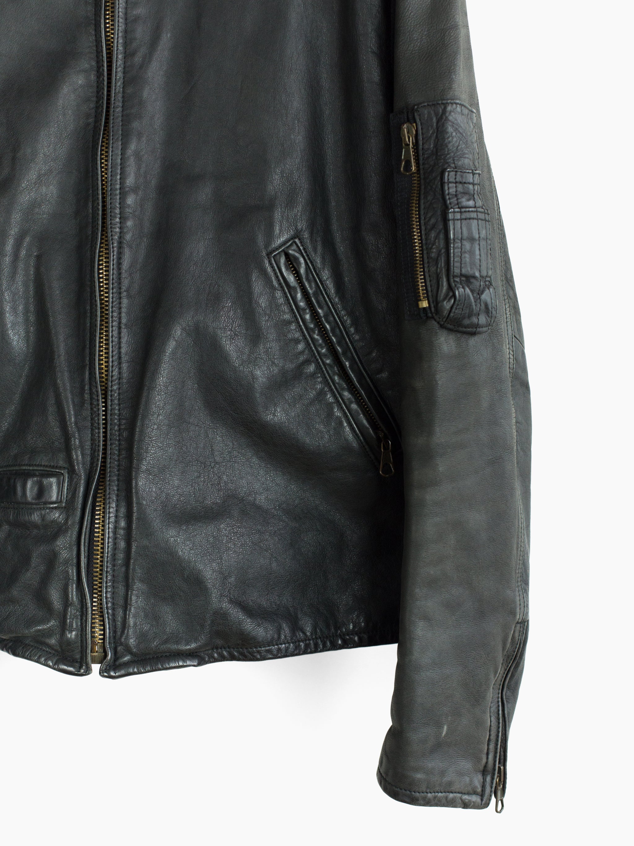 Dezert Faded Black Leather Jacket
