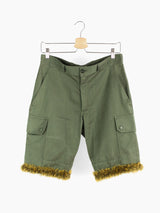 Final Home 90s Upcycled Fur Trim Cargo Short