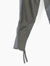 Marithe Francois Girbaud 90s Grey Fin Pleat Twisted Leg Trousers