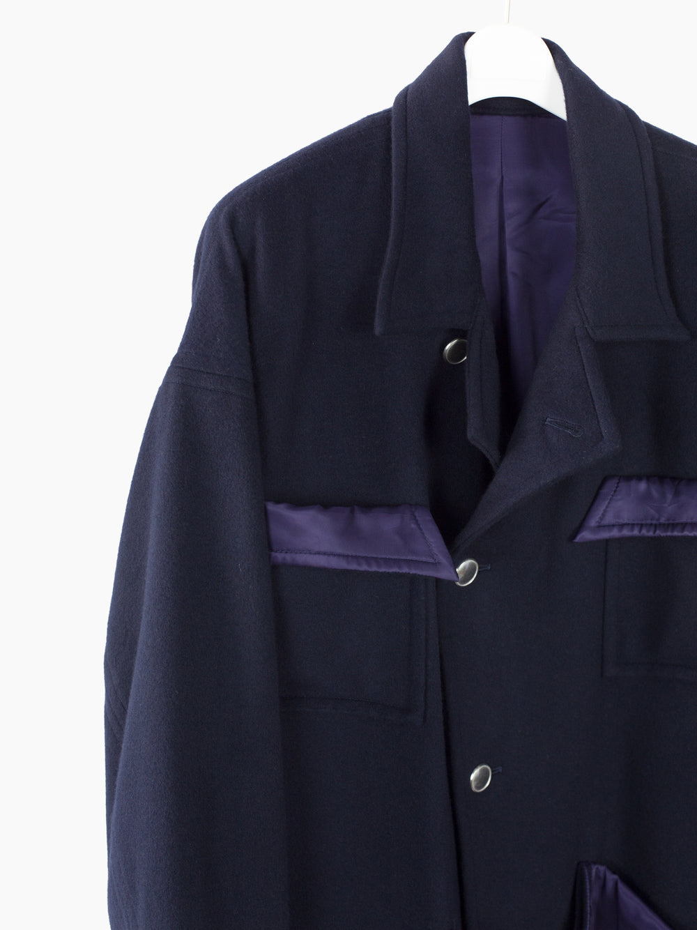 Sulvam AW22 Asymmetrical Melton Chore Coat