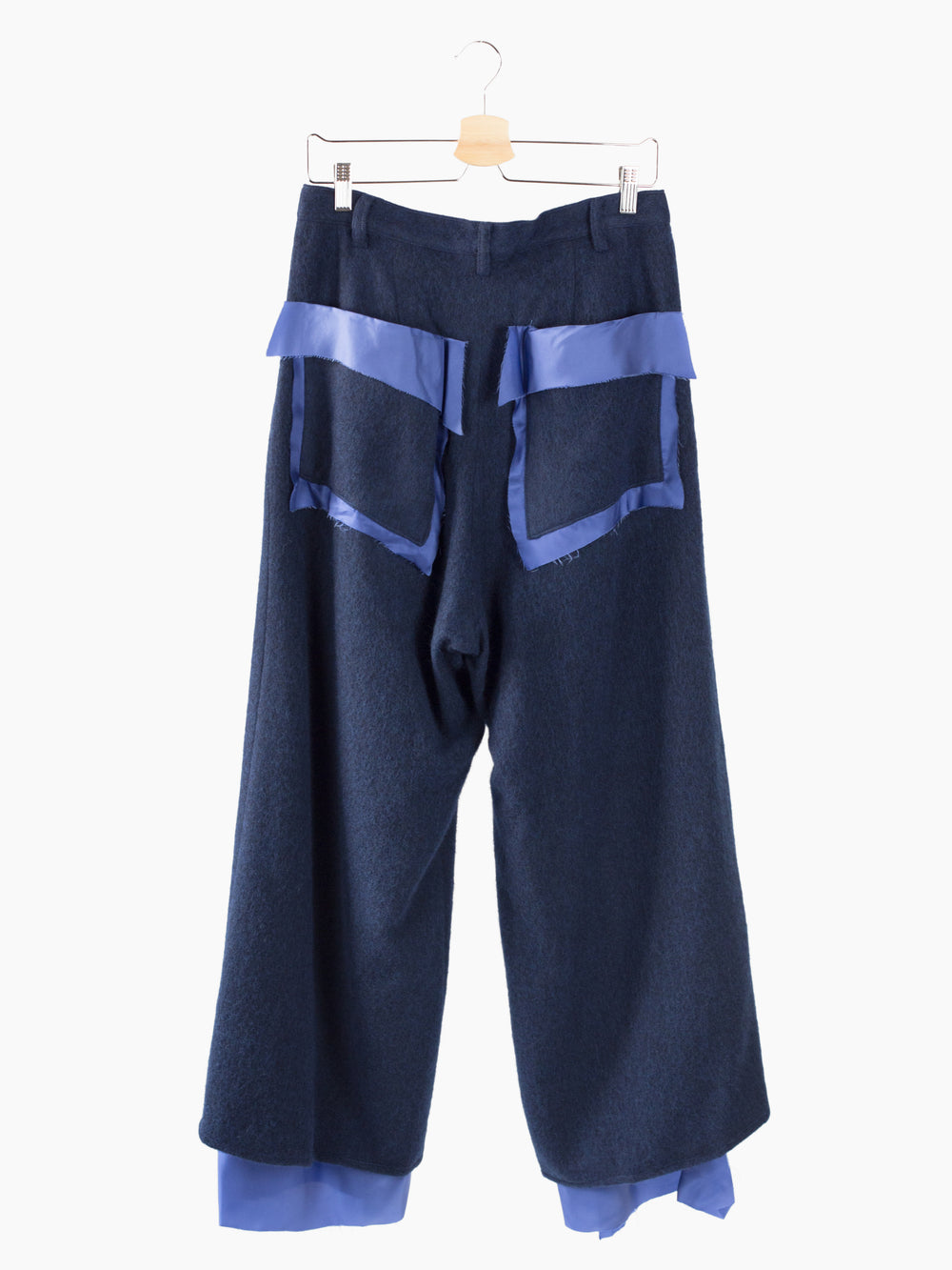 Sulvam AW22 Wool Flannel Layered Wide Pants