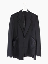 Sulvam AW22 Slashed Wool Gabardine 2B Suit Jacket