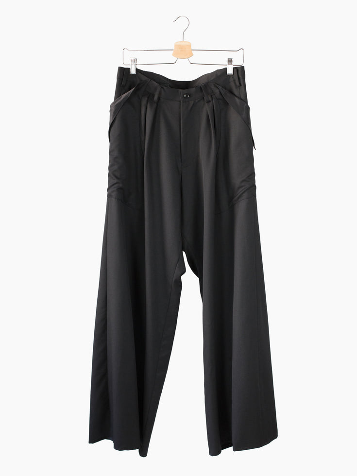 Sulvam AW22 Wool Gabardine Wide Trousers