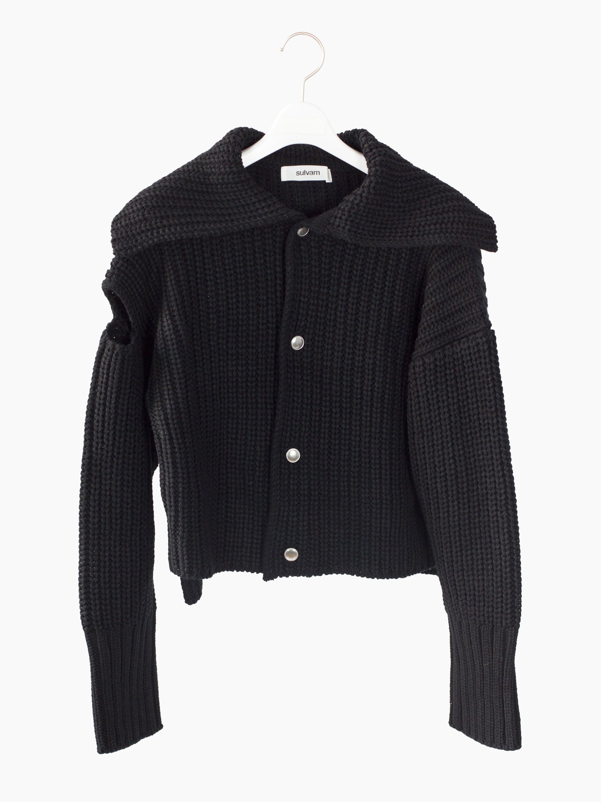 Sulvam AW22 Sailor Collar Slashed Shoulder Knit – HUIBEN