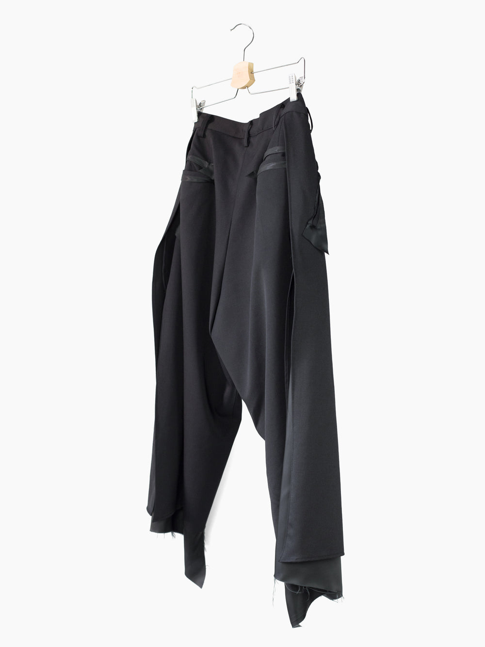 Sulvam SS23 Wool Side Slash Cropped Trousers
