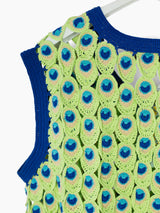 Penultimate SS23 Peacock Feather Crochet Vest