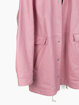 Blackmeans Pink Leather Layered Pocket Coat