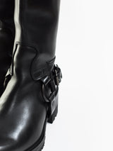 Miu Miu Lug Sole Harness Riding Boots