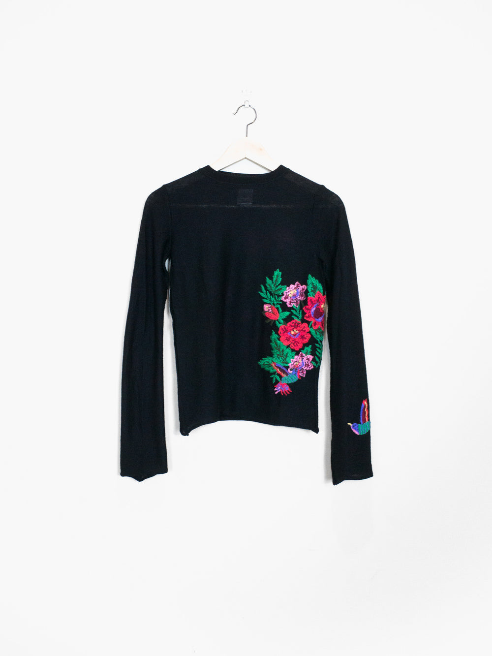 Yohji Yamamoto Y's Floral Appliqué Sweater