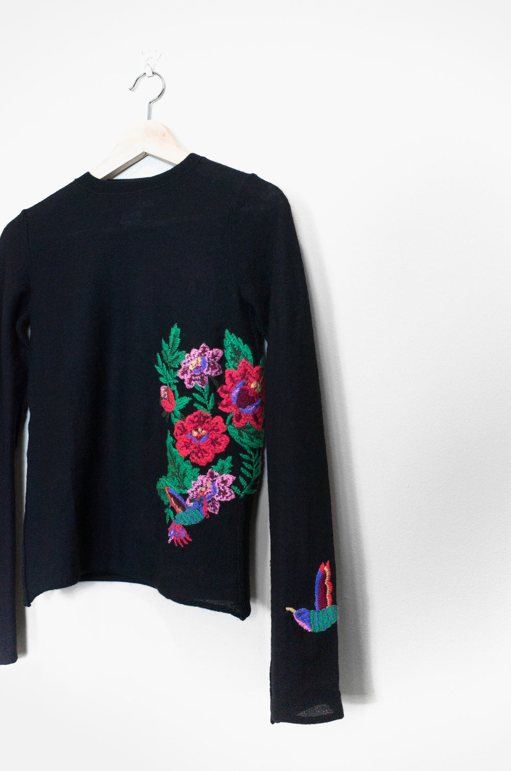 Yohji Yamamoto Y's Floral Appliqué Sweater