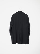 Yohji Yamamoto Wool Gabardine Backzip Coat