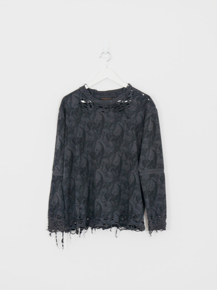 Undercover AW03 Shredded Skulls Long Sleeve