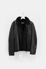 Helmut Lang Fur Lined Lambskin Jacket