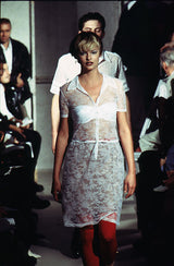 Helmut Lang SS96 Short Sleeve Floral Lace Dress