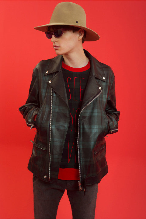Undercover SS15 Plaid Leather Rider